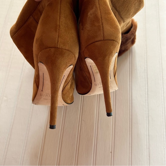 Alexandre Birman ~Cognac Suede Knee-High Shearling Trimmed Convertible Boots 37 - Picture 6 of 16
